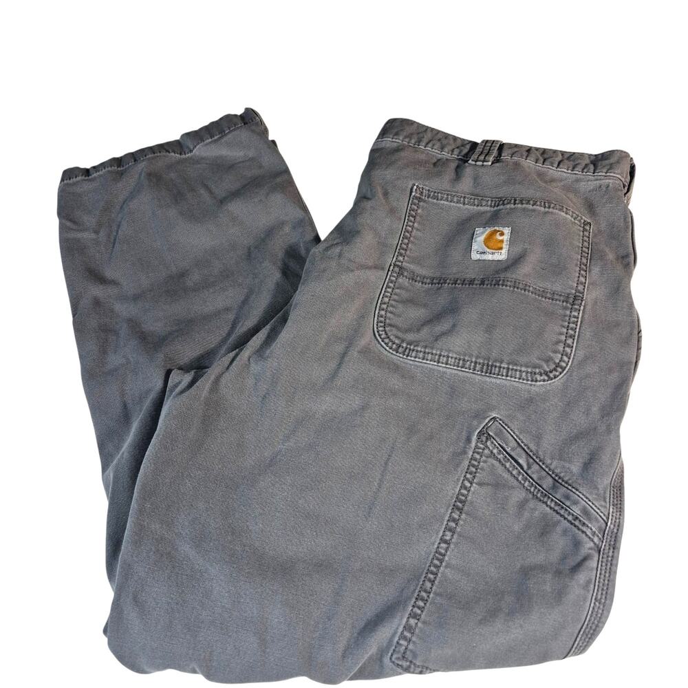 Carhartt Men's Relaxed Fit Gray Canvas Utility Pants 42 x 30